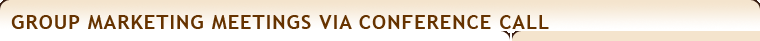 Group Marketing Meetings Via Conference Call