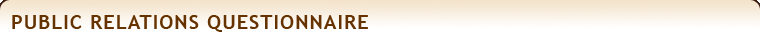 Public Relations Questionnaire