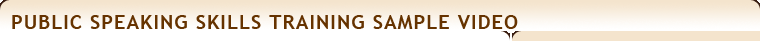 Public Speaking Skills Training Sample Video