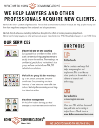Download our PDF to learn more about Kohn Communications services
